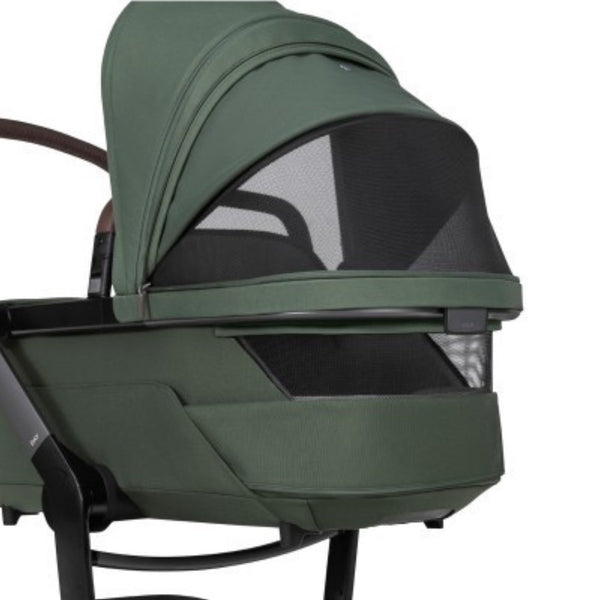 JOOLZ DAY 5, carrinho de bebé premium com alcofa, assento ergonómico reversível, colchão Tencel™ Lyocell, suspensão nas quatro rodas, rodas antifuros e compatibilidade com cadeiras auto BeSafe, Maxi-Cosi, CYBEX e BRITAX RÖMER. Forest Green