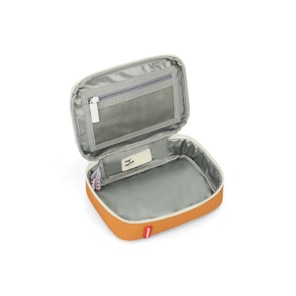 Lancheira Pequena Hello Hossy com interior isotérmico, tecido impermeável, pega de transporte, capacidade de 1,7 litros e fabrico em poliéster reciclado, ideal para creche e escola. Blue Canyon