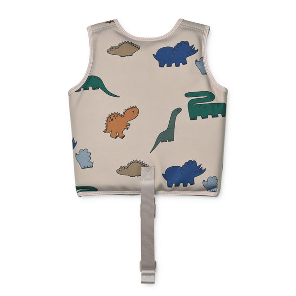 Colete de natação para bebé para ou criança para o verão da liewood na cor DINOSAURS MIST