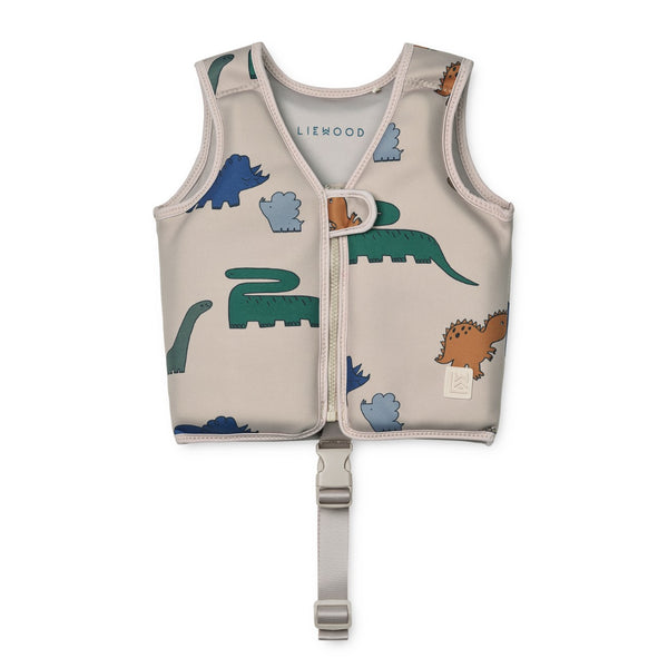 Colete de natação para bebé para ou criança para o verão da liewood na cor DINOSAURS MIST