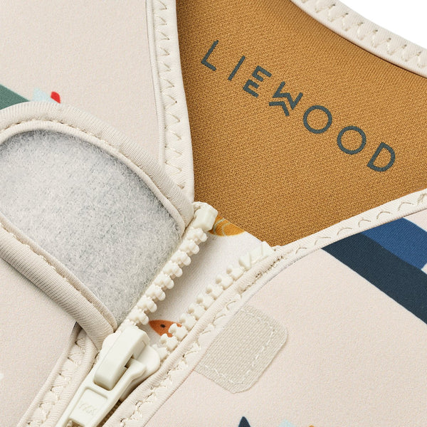 Colete de natação para bebé para ou criança para o verão da liewood na cor Sailing sandy