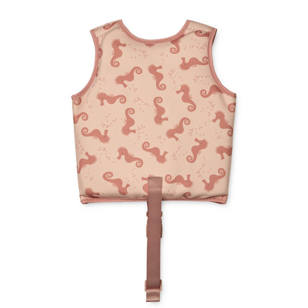 Colete de natação para bebé para ou criança para o verão da liewood na cor SEAHORSE APPLE BLOSSOM