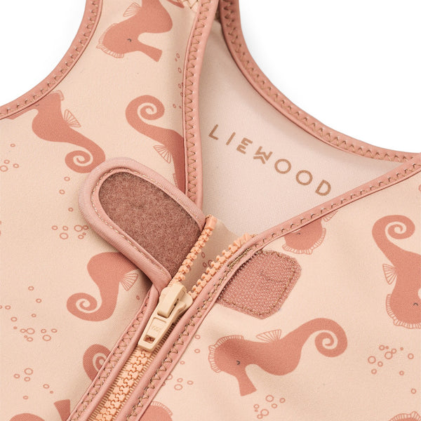 Colete de natação para bebé para ou criança para o verão da liewood na cor SEAHORSE APPLE BLOSSOM