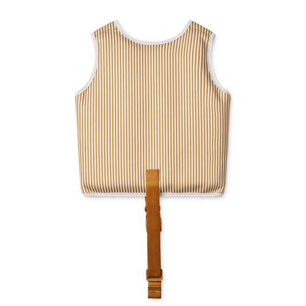 Colete de natação para bebé para ou criança para o verão da liewood na cor STRIPE SANDY GOLDEN CARAMEL