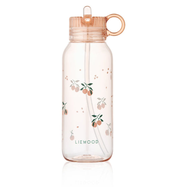 Garrafa de Tritan YANG 500 ml com tampa de bocal pop-up e pega integrada, ideal para manter as crianças hidratadas na escola e durante os passeios. Peach