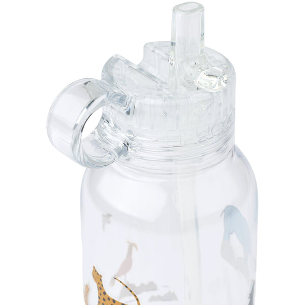 Garrafa de Tritan YANG 500 ml com tampa de bocal pop-up e pega integrada, ideal para manter as crianças hidratadas na escola e durante os passeios. Sandy