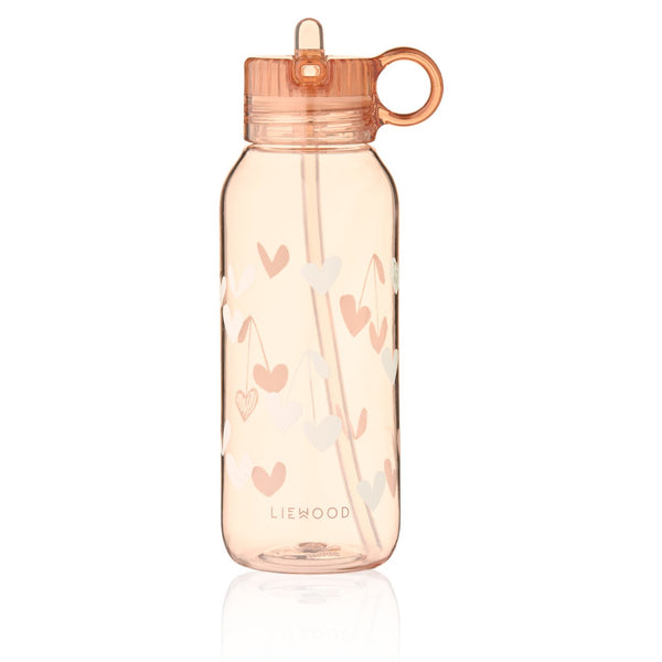 Garrafa de Tritan YANG 500 ml com tampa de bocal pop-up e pega integrada, ideal para manter as crianças hidratadas na escola e durante os passeios. Sweethearts