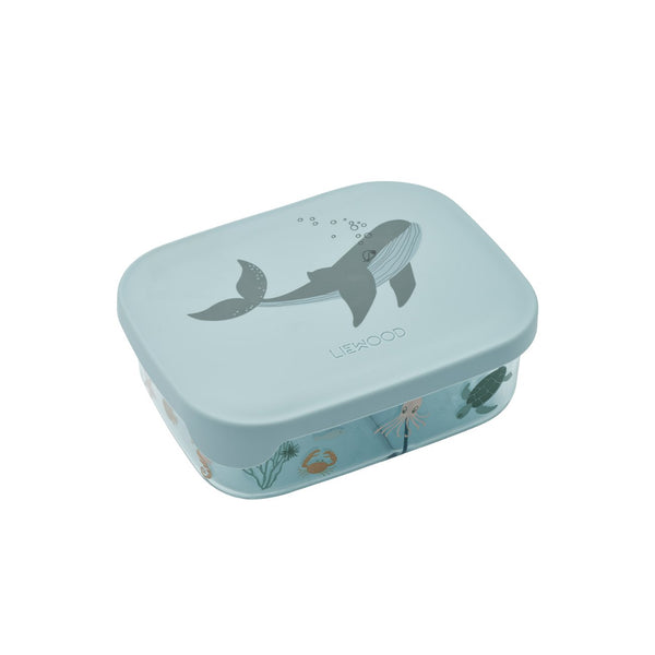 Marmita de tritan para bebe de 3 divisórias da liewood na cor sea creature sandy
