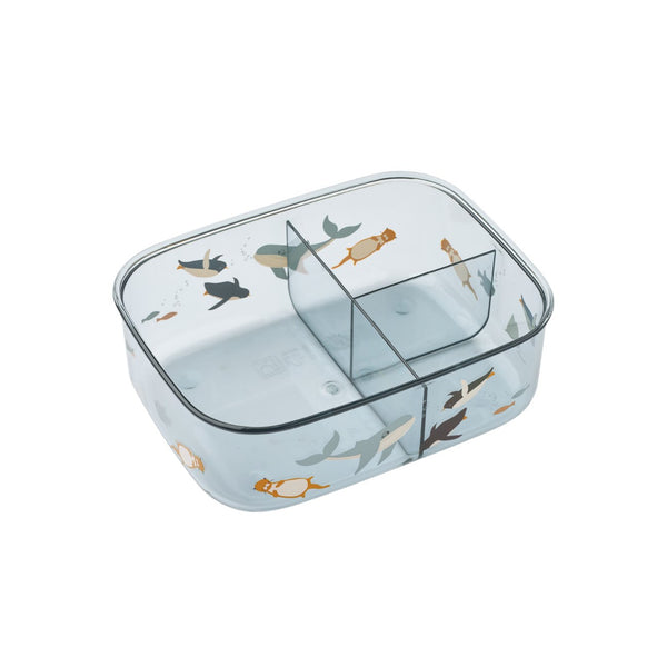 Marmita de tritan para bebe de 3 divisórias da liewood na cor artic sea ocean view