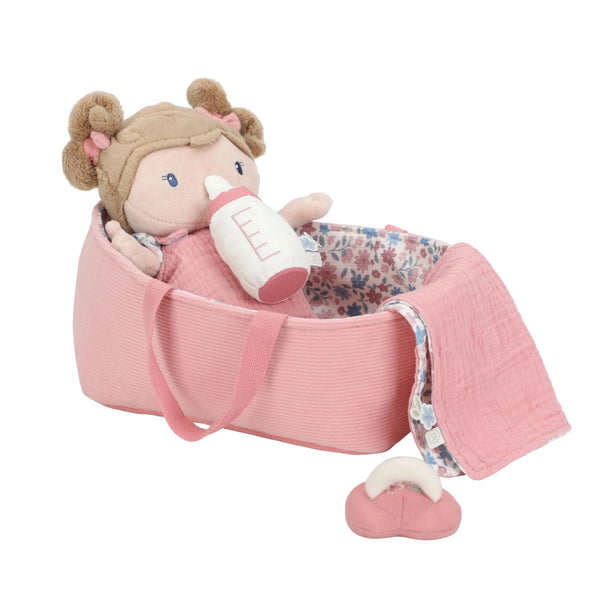 Boneca bebé Rosa com alcofa e extras da little dutch