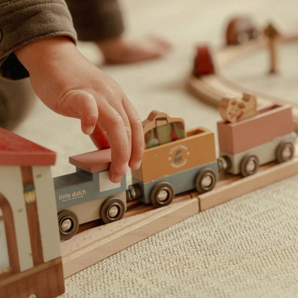 Pista de combóios em madeira da little dutch tamanho grande
