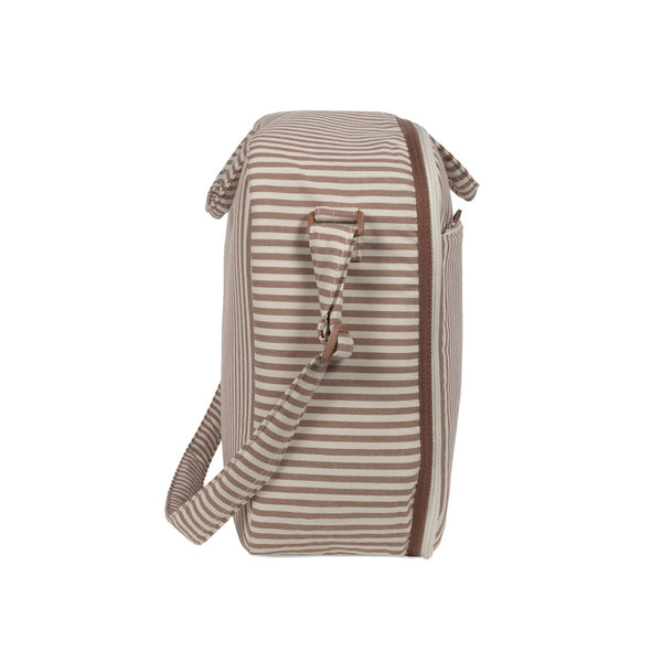 Mala grande de maternidade da Walking Mum modelo praline strips cor moka - vermelho