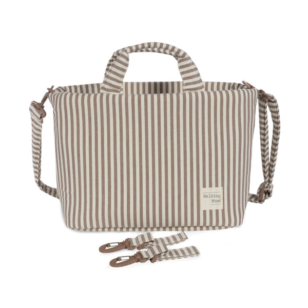 Mala de maternidade da Walking Mum modelo praline strips na cor moka - vermelho
