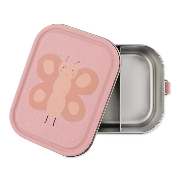 Marmita Metálica Grande infantil em aço inoxidável com fechos de silicone, resistente e fácil de abrir pelas crianças. Mr Butterfly