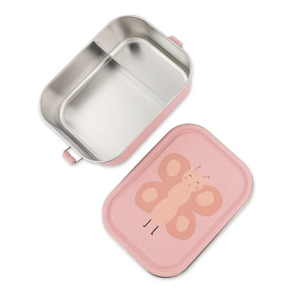 Marmita Metálica Grande infantil em aço inoxidável com fechos de silicone, resistente e fácil de abrir pelas crianças. Mr Butterfly