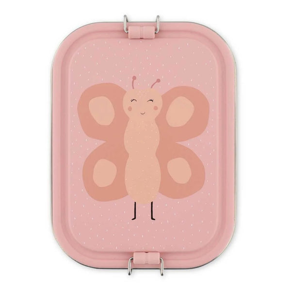 Marmita Metálica Grande infantil em aço inoxidável com fechos de silicone, resistente e fácil de abrir pelas crianças. Mr Butterfly