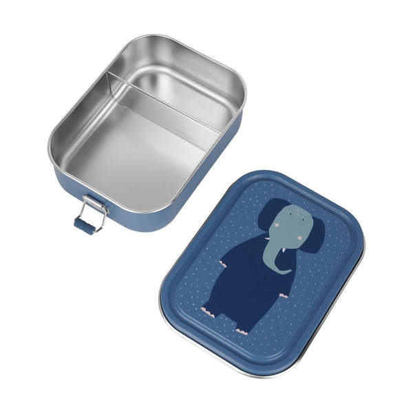 Marmita Metálica Grande infantil em aço inoxidável com fechos de silicone, resistente e fácil de abrir pelas crianças. Mrs Elephant