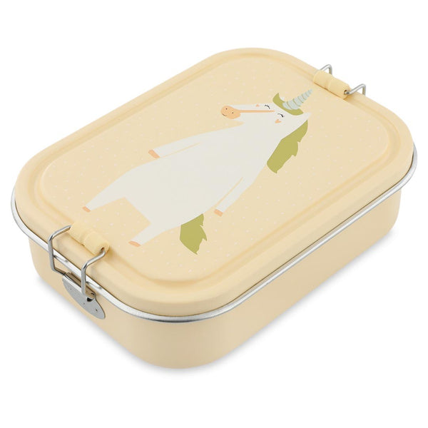 Marmita Metálica Grande infantil em aço inoxidável com fechos de silicone, resistente e fácil de abrir pelas crianças. Mrs Unicorn
