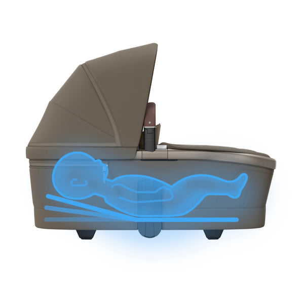 MAXI-COSI Alcofa Fame com tecnologia SoothingSlope, altura ajustável em três níveis, colchão de dupla face, capota extensível, ventilação integrada e acabamentos premium em EcoPele para bebés até aos 9 kg. Oak Truffle