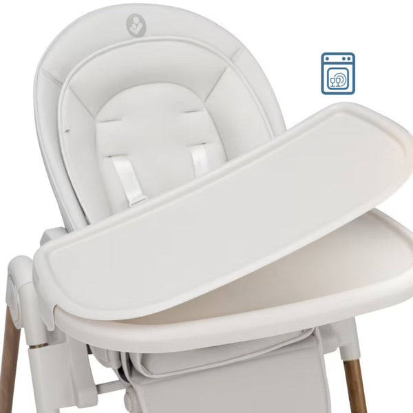Cadeira de refeição Maxi-Cosi Ava Plus compacta com redutor para recém-nascido e tabuleiro ajustável na cor graphite