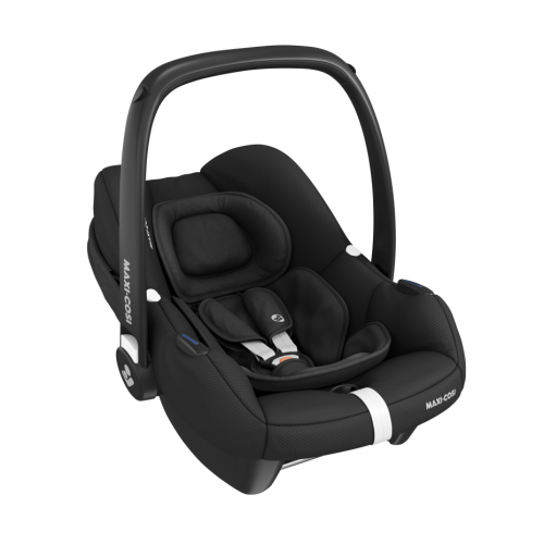 Cadeira auto MAXI-COSI CabrioFix i-Size ultraleve com apenas 3,2 kg, homologada i-Size, compatível com base ISOFIX ou cinto de segurança, capota com proteção UV e utilização desde o nascimento até aos 75 cm. Essential Black