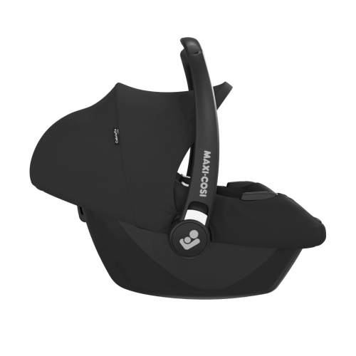 Cadeira auto MAXI-COSI CabrioFix i-Size ultraleve com apenas 3,2 kg, homologada i-Size, compatível com base ISOFIX ou cinto de segurança, capota com proteção UV e utilização desde o nascimento até aos 75 cm. Essential Black