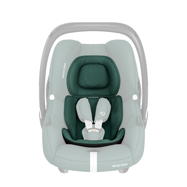 Cadeira auto MAXI-COSI CabrioFix i-Size ultraleve com apenas 3,2 kg, homologada i-Size, compatível com base ISOFIX ou cinto de segurança, capota com proteção UV e utilização desde o nascimento até aos 75 cm. Essential Green