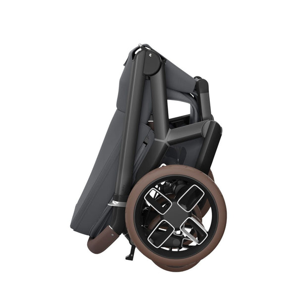 Carrinho Maxi-Cosi Fame com assento reclinável, sistema LumiRide LED, suspensão CosiCruise, apoio de braços e compatibilidade com cadeiras auto SlideTech® moon graphite