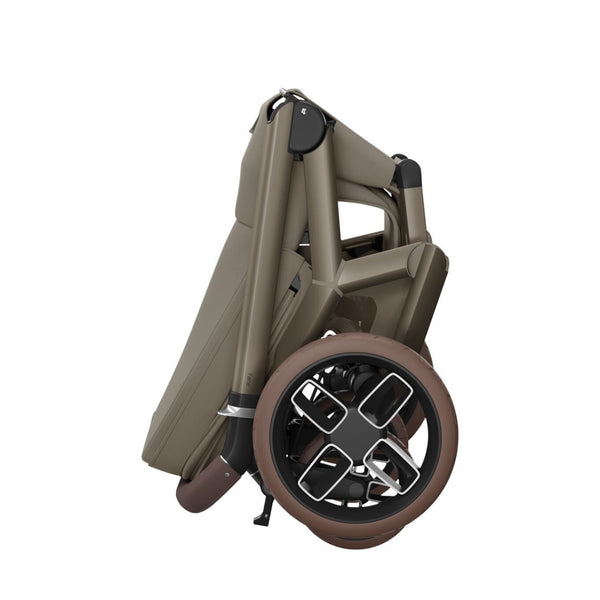 Carrinho Maxi-Cosi Fame com assento reclinável, sistema LumiRide LED, suspensão CosiCruise, apoio de braços e compatibilidade com cadeiras auto SlideTech® oak truffle