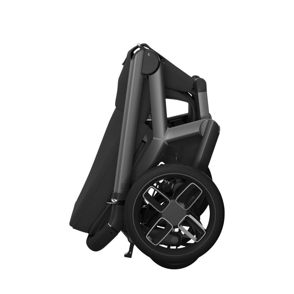 Carrinho Maxi-Cosi Fame com assento reclinável, sistema LumiRide LED, suspensão CosiCruise, apoio de braços e compatibilidade com cadeiras auto SlideTech® onyx black