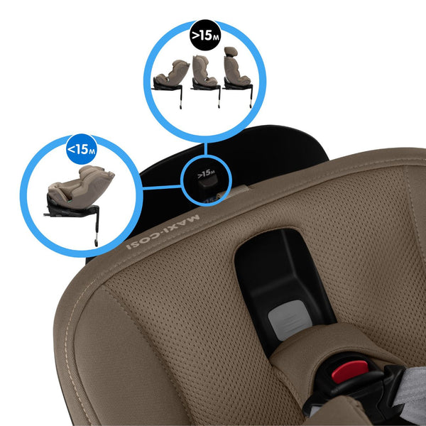 Cadeira auto Maxi-Cosi Emerald 360 Plus com rotação 360 e ISOFIX integrado desde nascimento até 12 anos na cor authentic truffle
