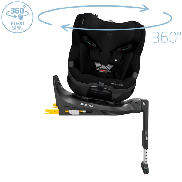 Cadeira auto MAXI-COSI Emerald 360 Pro dos 40 aos 150 cm com SLIDETECH®, rotação 360°, proteção G-CELL e AirProtect® e base ISOFIX integrada. Authentic Black