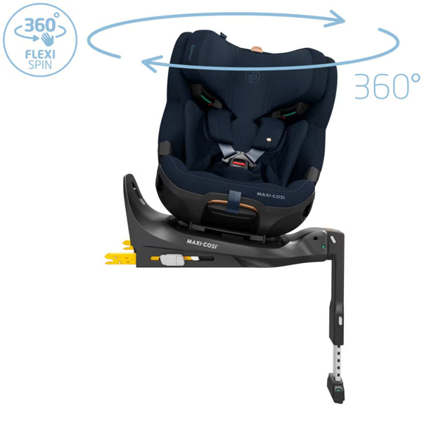 Cadeira auto MAXI-COSI Emerald 360 Pro dos 40 aos 150 cm com SLIDETECH®, rotação 360°, proteção G-CELL e AirProtect® e base ISOFIX integrada. Authentic Blue