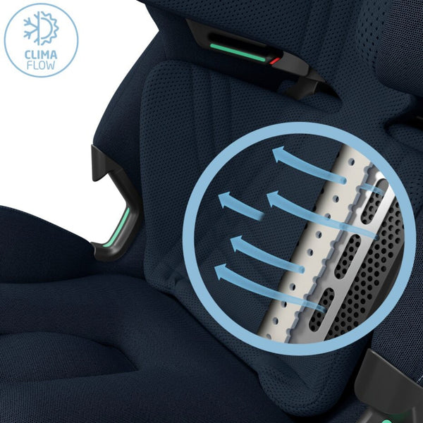 Cadeira auto MAXI-COSI Emerald 360 Pro dos 40 aos 150 cm com SLIDETECH®, rotação 360°, proteção G-CELL e AirProtect® e base ISOFIX integrada. Authentic Blue