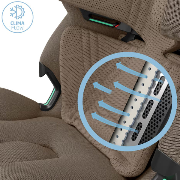 Cadeira auto MAXI-COSI Emerald 360 Pro dos 40 aos 150 cm com SLIDETECH®, rotação 360°, proteção G-CELL e AirProtect® e base ISOFIX integrada. Authentic Truffle