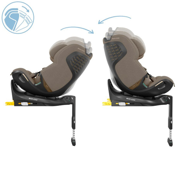 Cadeira auto MAXI-COSI Emerald 360 Pro dos 40 aos 150 cm com SLIDETECH®, rotação 360°, proteção G-CELL e AirProtect® e base ISOFIX integrada. Authentic Truffle