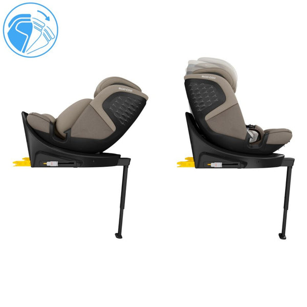 Cadeira auto MAXI-COSI Emerald 360 S dos 40 aos 150 cm com rotação FlexiSpin 360°, proteção lateral G-CELL e base ISOFIX integrada. Bege