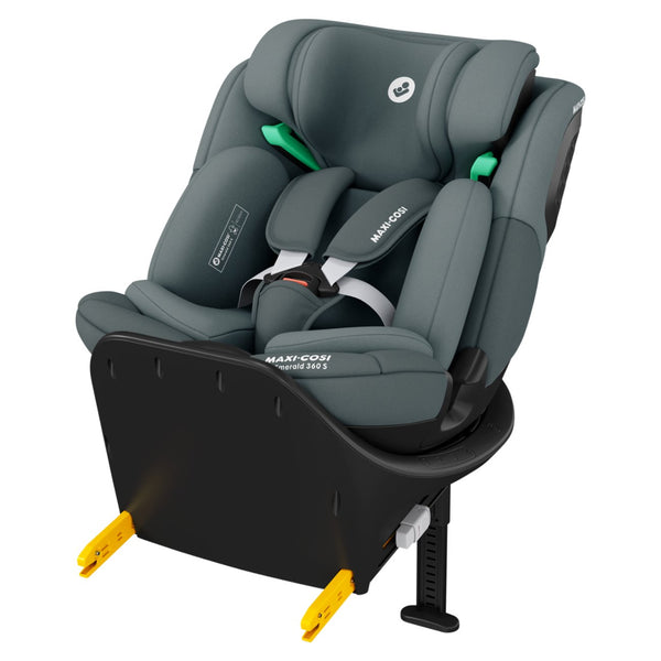 Maxi-Cosi Emerald 360 S i-Size com rotação FlexiSpin 360°, proteção lateral G-CELL e utilização desde o nascimento até aos 12 anos (40-150 cm). Tonal Graphite