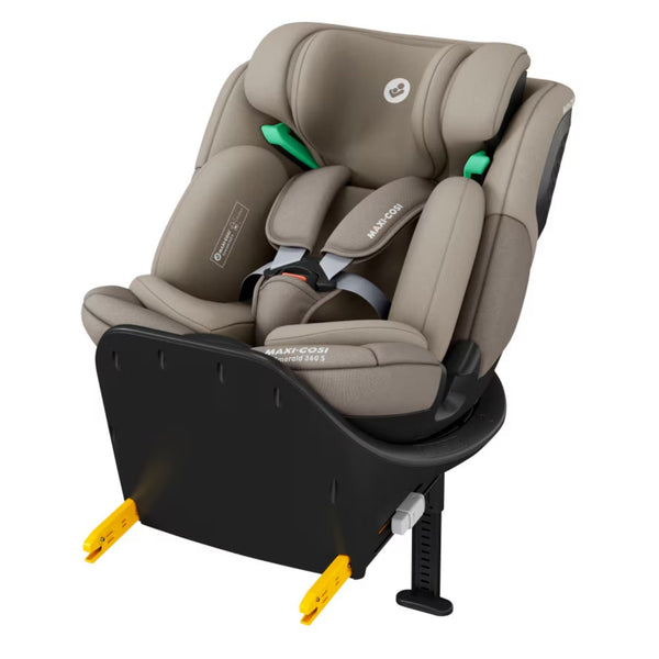Maxi-Cosi Emerald 360 S i-Size com rotação FlexiSpin 360°, proteção lateral G-CELL e utilização desde o nascimento até aos 12 anos (40-150 cm). Tonal Truffle