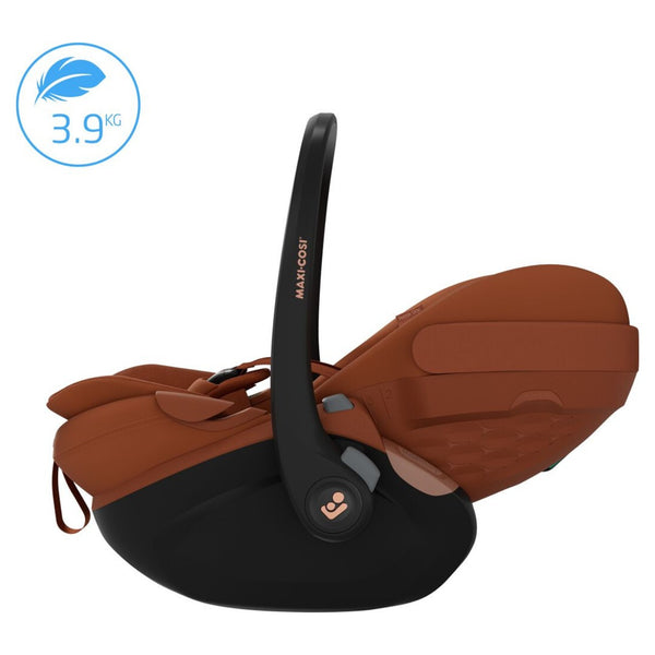 Maxi-Cosi Fame Trio Premium com carrinho Fame, Alcofa Fame, Pebble Slide Pro², Base FamilyFix Slide Pro e adaptadores, sistema de viagem completo com tecnologia SlideTech®, reclinação totalmente deitada, ISOFIX e conforto premium desde o nascimento copper terra