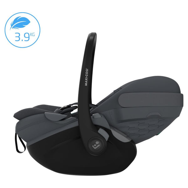Maxi-Cosi Fame Trio Premium com carrinho Fame, Alcofa Fame, Pebble Slide Pro², Base FamilyFix Slide Pro e adaptadores, sistema de viagem completo com tecnologia SlideTech®, reclinação totalmente deitada, ISOFIX e conforto premium desde o nascimento moon graphite