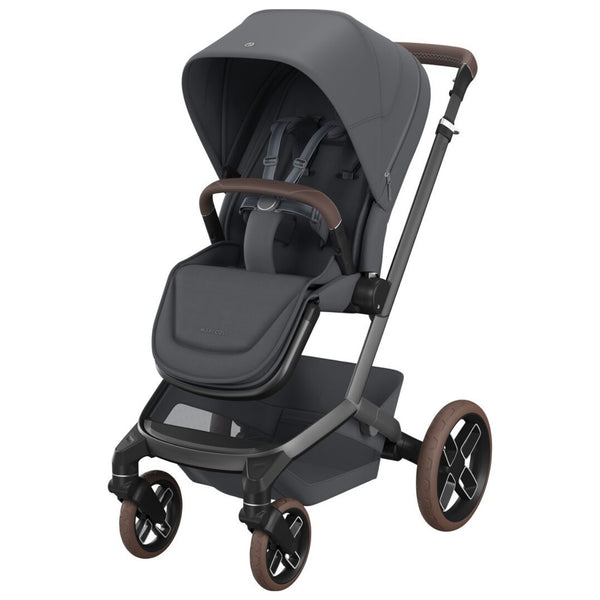 Maxi-Cosi Fame Trio Premium com carrinho Fame, Alcofa Fame, Pebble Slide Pro², Base FamilyFix Slide Pro e adaptadores, sistema de viagem completo com tecnologia SlideTech®, reclinação totalmente deitada, ISOFIX e conforto premium desde o nascimento moon graphite