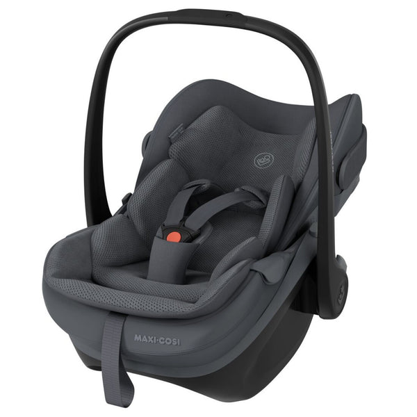 Maxi-Cosi Fame Trio Premium com carrinho Fame, Alcofa Fame, Pebble Slide Pro², Base FamilyFix Slide Pro e adaptadores, sistema de viagem completo com tecnologia SlideTech®, reclinação totalmente deitada, ISOFIX e conforto premium desde o nascimento moon graphite