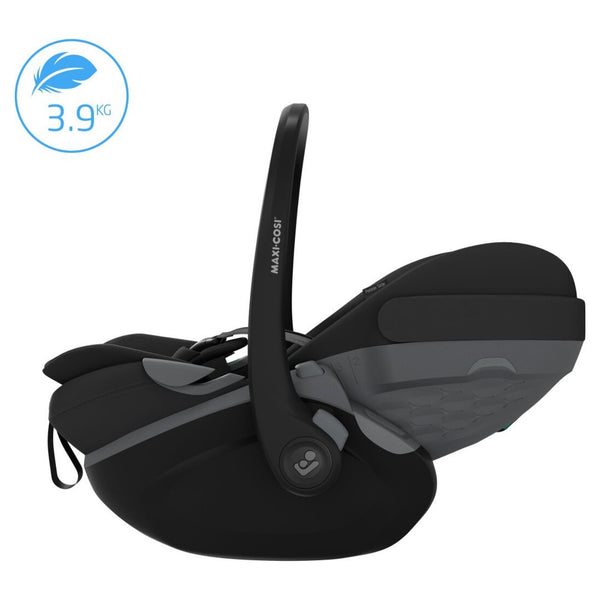 Maxi-Cosi Fame Trio Premium com carrinho Fame, Alcofa Fame, Pebble Slide Pro², Base FamilyFix Slide Pro e adaptadores, sistema de viagem completo com tecnologia SlideTech®, reclinação totalmente deitada, ISOFIX e conforto premium desde o nascimento onyx black