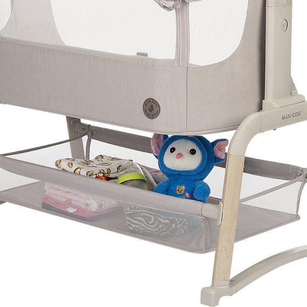 Berço co-sleeper Maxi-Cosi Iora Air com colchão confortável e malha respirável na cor classic beige