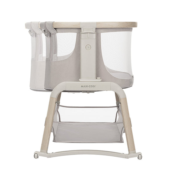 Berço co-sleeper Maxi-Cosi Iora Air com colchão confortável e malha respirável na cor classic beige