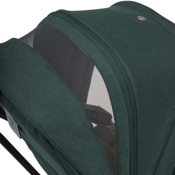 MAXI-COSI LEONA 2, carrinho de bebé compacto e leve com assento reversível, fecho automático em ambas as direções, Travel System 3 em 1, suspensão nas quatro rodas, tecidos Eco Care reciclados e utilização desde o nascimento até aos 22 kg. Twillic Green