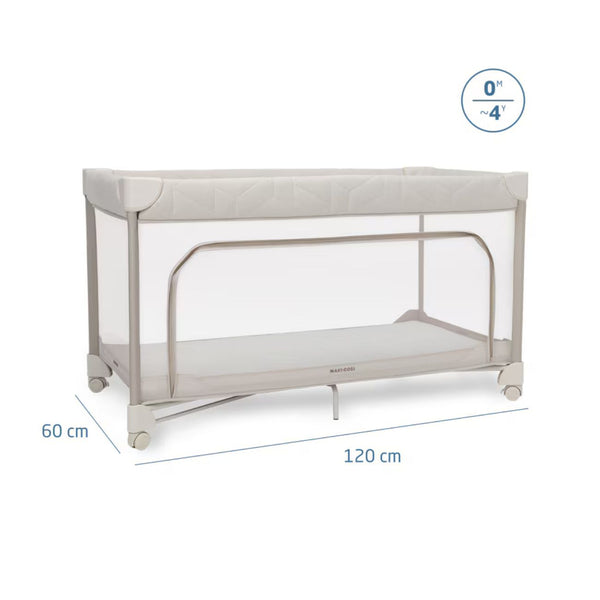 Cama de viagem Maxi-Cosi Merlin dobrável com colchão CloudCore e abertura rápida na cor Beige