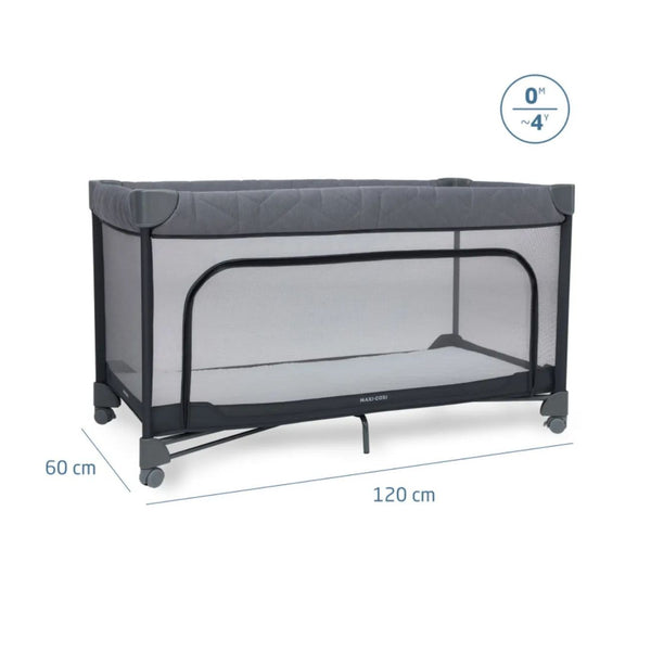 Cama de viagem Maxi-Cosi Merlin dobrável com colchão CloudCore e abertura rápida na cor Graphite