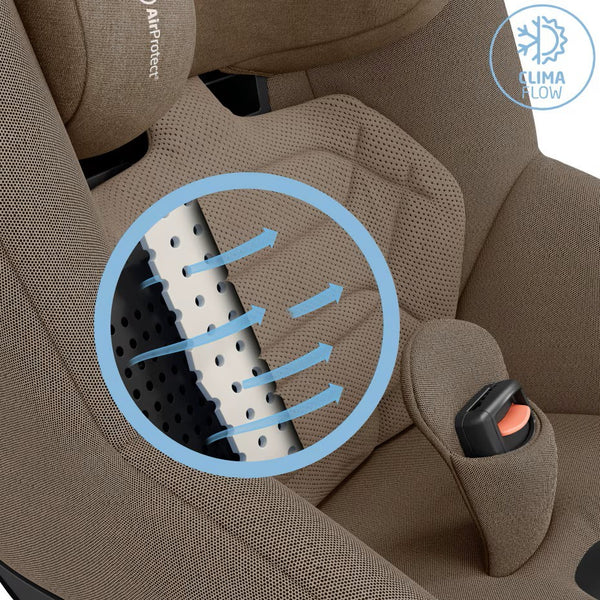 Cadeira auto MAXI-COSI Mica 360 Pro i-Size com SLIDETECH®, rotação FlexiSpin 360°, base ISOFIX integrada, proteção AirProtect e G-CELL para crianças dos 40 aos 105 cm. Authentic Truffle
